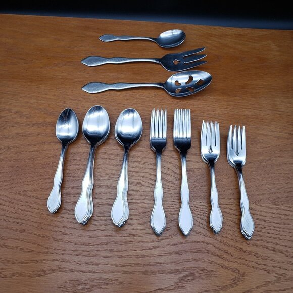 Oneida 1881 Rogers Summer Mist / Autumn Glow Lot of 39 Stainless Flatware Piece - Picture 1 of 16